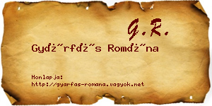 Gyárfás Romána névjegykártya